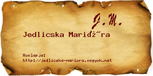 Jedlicska Marióra névjegykártya